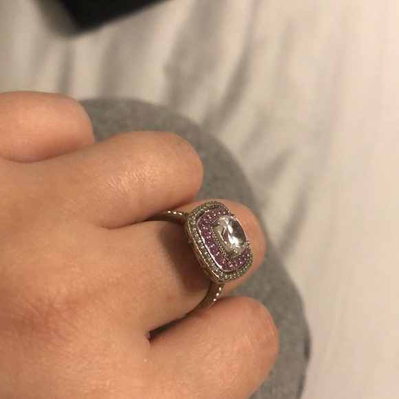 Pink and white sapphire ring - Picture 2 of 3